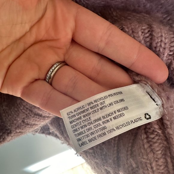 A New Day Women’s Mauve Pink Cable Knit Mock Neck Sweater - Size Medium - Picture 4 of 5